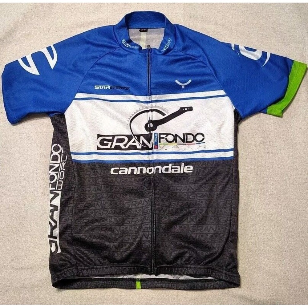 Men's Cannondale Jersey Sz M Cycling Gran Fondo San Diego Full Zip EE